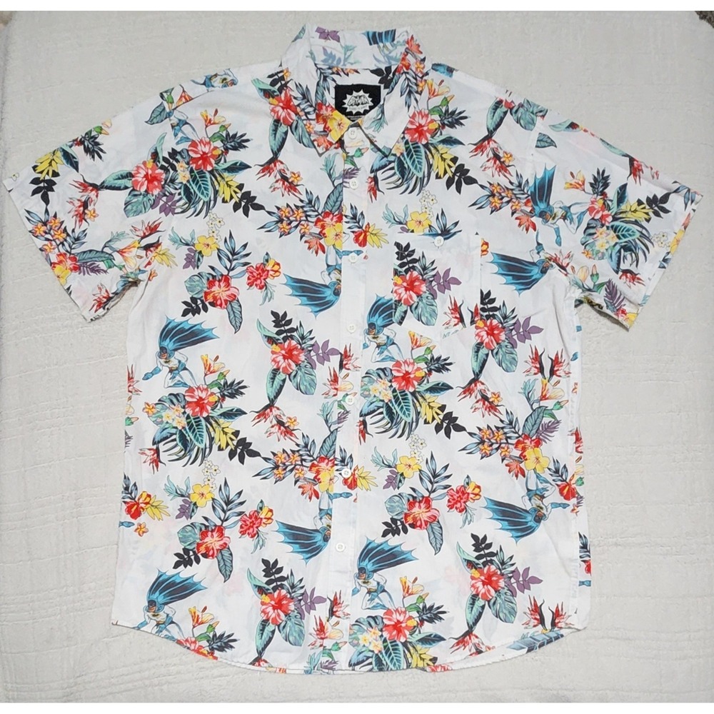 Batman Classic Tv Series Hawaiian Button Down Shirt Mens XXL‎ 2XL DC Comics